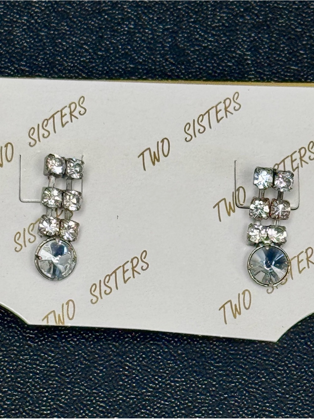 Silver-Tone Clear Crystal Drop Earrings